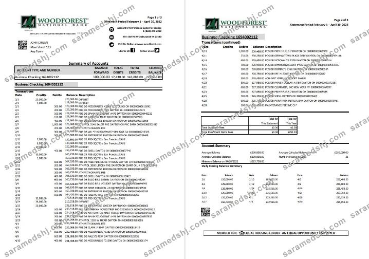 USA Woodforest xls 3 pages